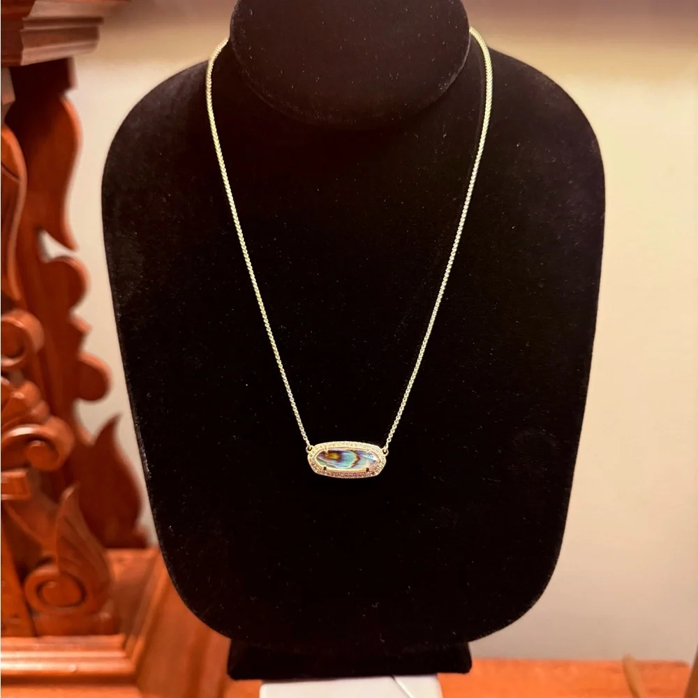 Kendra Scott Eva 14k Gold Multicolor Abalone 19” Pendant Necklace - Picture 5 of 12